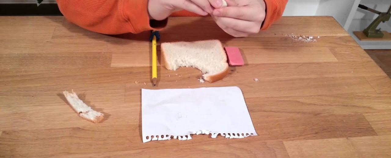 Before the eraser bread was used to remove pencil marks