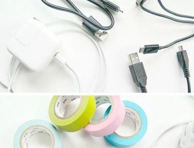 Label cords with washi tape