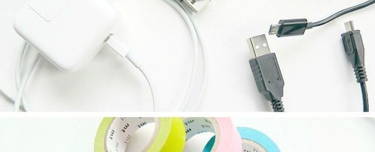 Label cords with washi tape