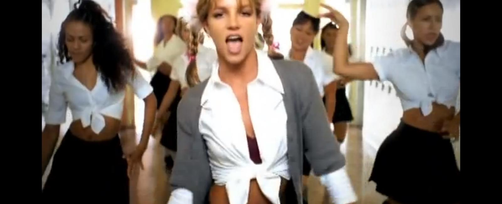 It was britney spears who came up with the idea for the baby one more time music video including the iconic and at the time controversial tied up shirt and school uniforms
