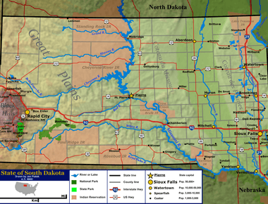 South dakota is the only u s state which shares no letters with the name of its capital