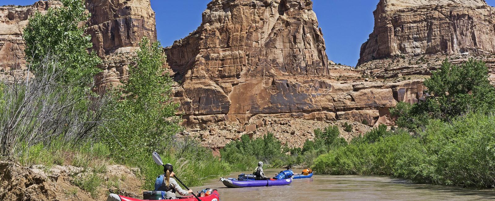 The san rafael river is a small river today but millions of years ago the flowing river was what carved out the grand canyon