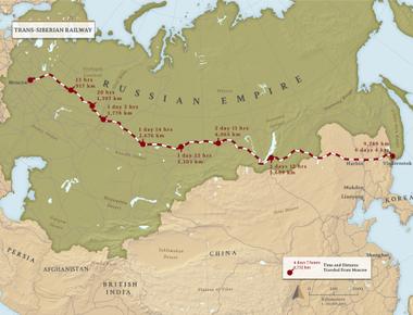 What railway linked moscow and irkutsk in 1900 the trans siberian railway