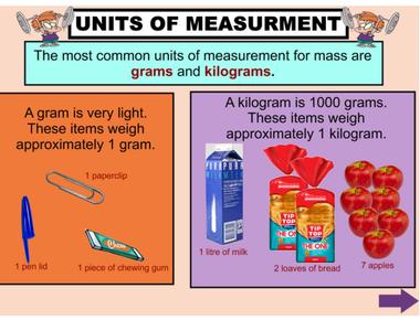 Mass and weight are two different measurements mass measures the amount of matter in an object anything you can physically touch basically mass is a measurement of the number of atoms in an object mass is typically measured in kilograms or grams