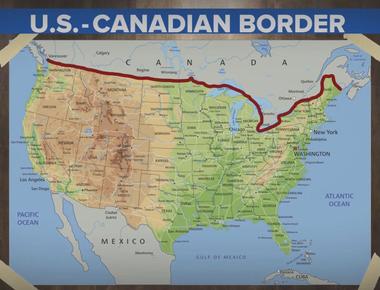 Which two countries share the longest international border canada and the usa