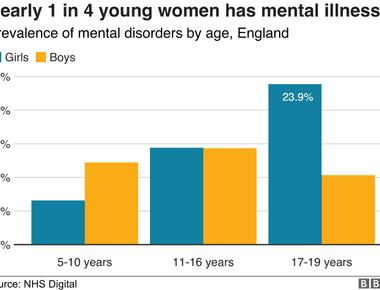 The most common mental illnesses are anxiety and depression