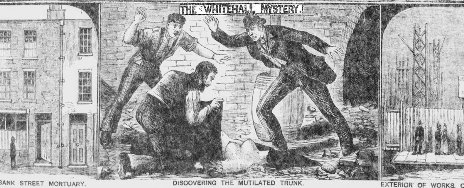 The whitehall mystery is a murder that took place in london in 1888 the unsolved crime involved the dismemberment of a young woman whose body parts were distributed among different locations around the city