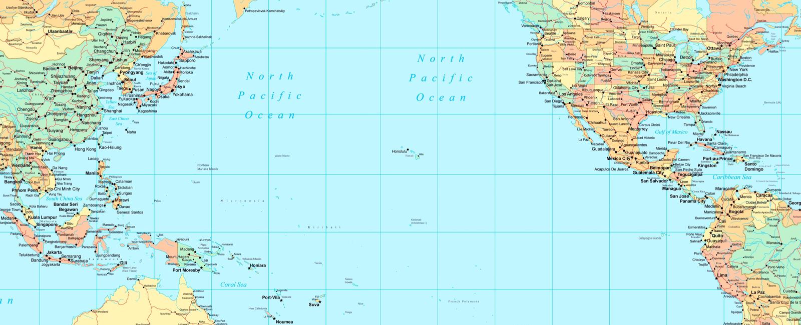 The pacific ocean is 15 times larger than the usa