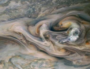 Jupiter s clouds change colors based on their altitude red clouds are the highest followed by brown and white clouds with blue clouds being the lowest