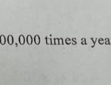 The human eye blinks an average of 4 200 000 times a year which corresponds to approximately 12 000 times per day