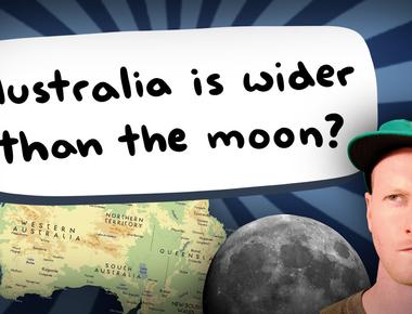 Australia is wider than the moon but the moon has a much larger surface area