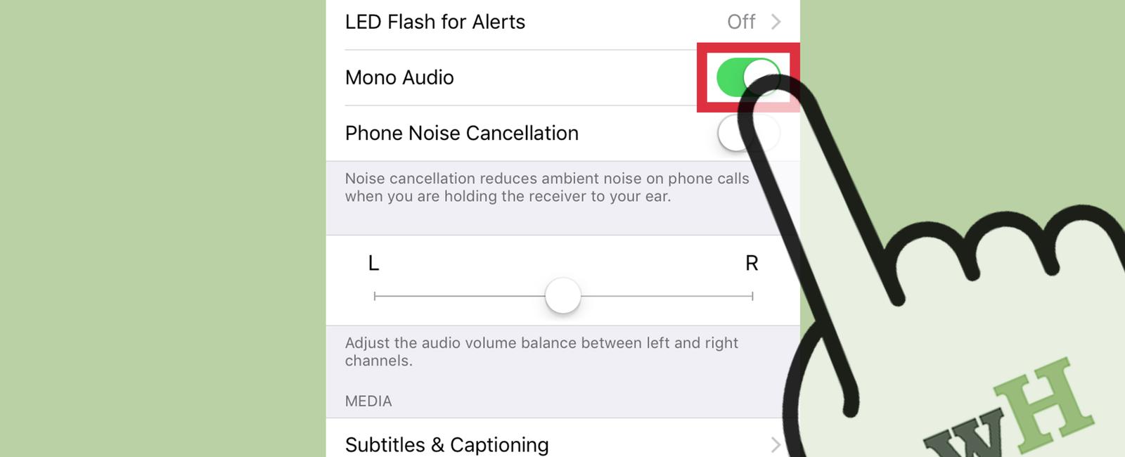 For an equal split of sound of your tunes when sharing your headphones with a friend turn on the mono audio option on your phone