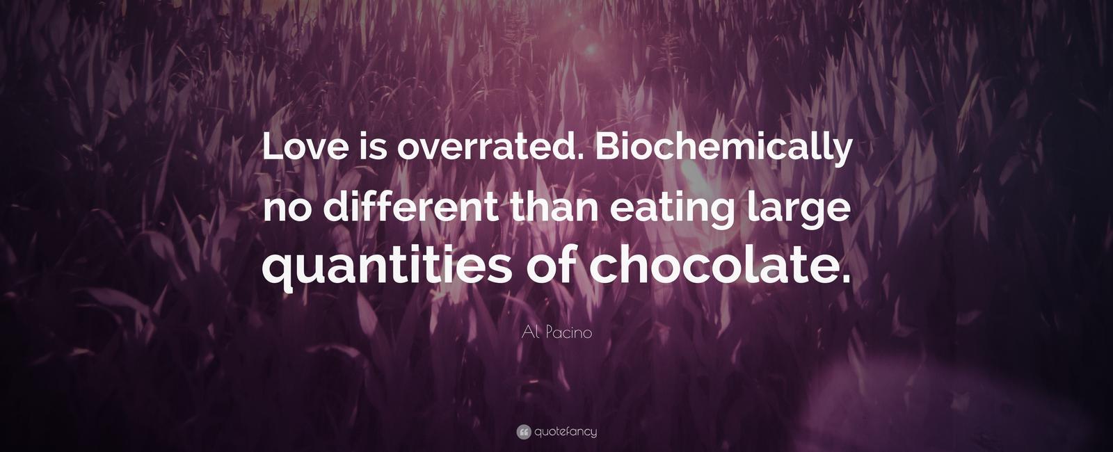 Sex is biochemically no different from eating large quantities of chocolate