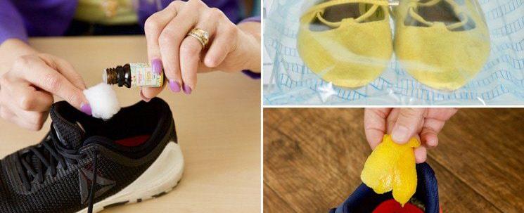 Remove unpleasant odor in smelly shoes or gym bags by placing dry tea bags in them