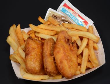 Sometimes called chips and served with fish frenchfry