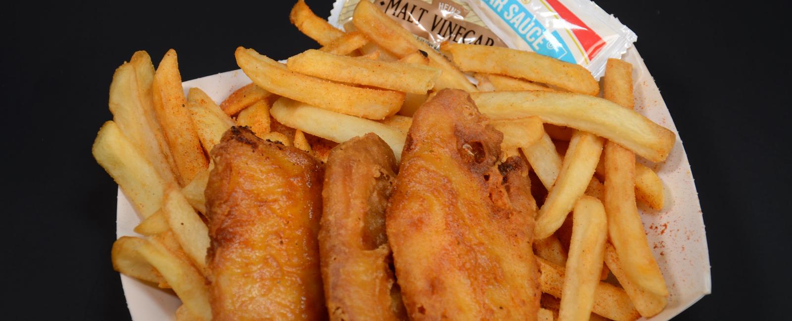 Sometimes called chips and served with fish frenchfry