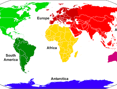 The names of 5 continents both start and end with the same letter