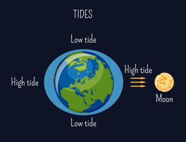 The moon is the reason why we have tides and waves on earth along with the sun it moves billions of tones of water each day