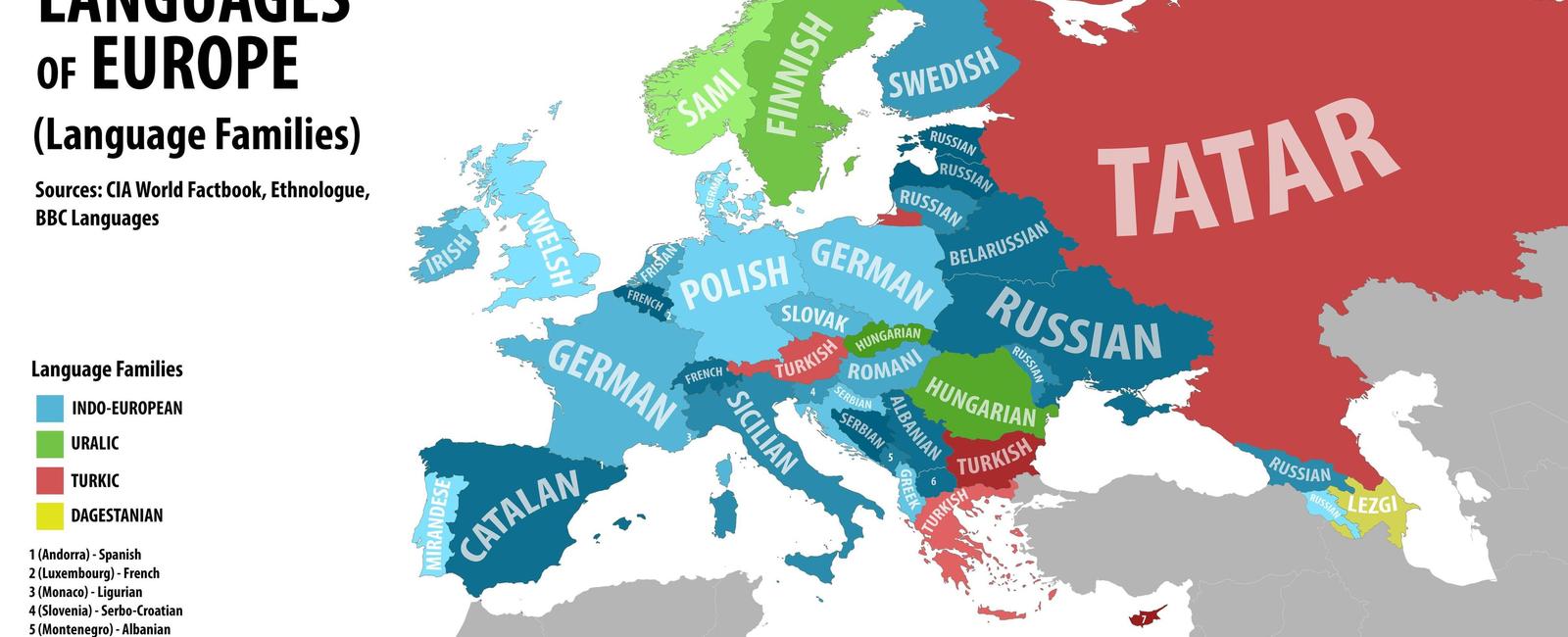 There are about 24 official languages spoken throughout europe