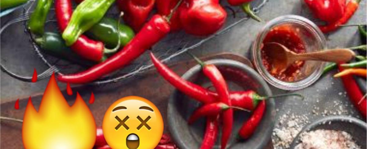 The reason why peppers taste hot is because of a chemical compound called capsaicin which bonds to your sensory nerves and tricks them into thinking your mouth is actually being burned